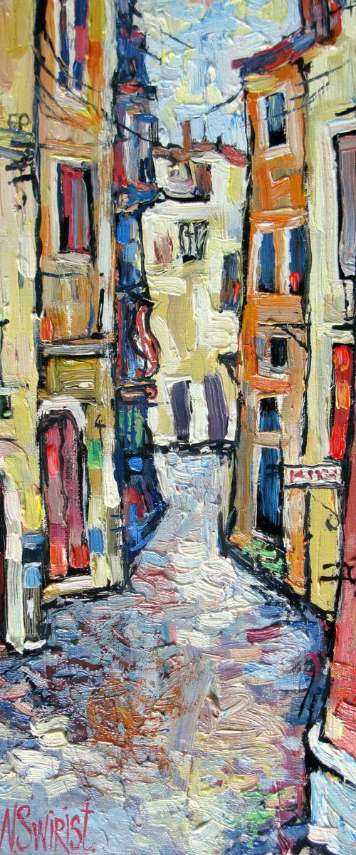 Street in Taormina. by Nikifor Swiristuhin