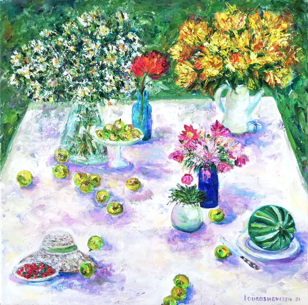 Summer serenity | Original Oil on Canvas Painting 50x50cm (20 by 20) by Katia Ricci