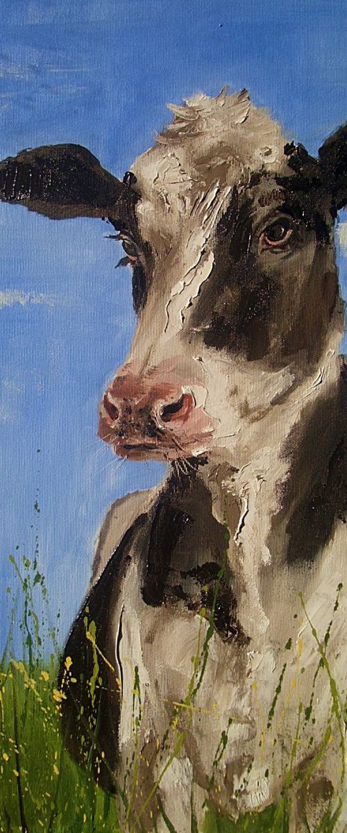 " JUST SMILE :) " - original oil painting on canvas, gift by Monika Luniak