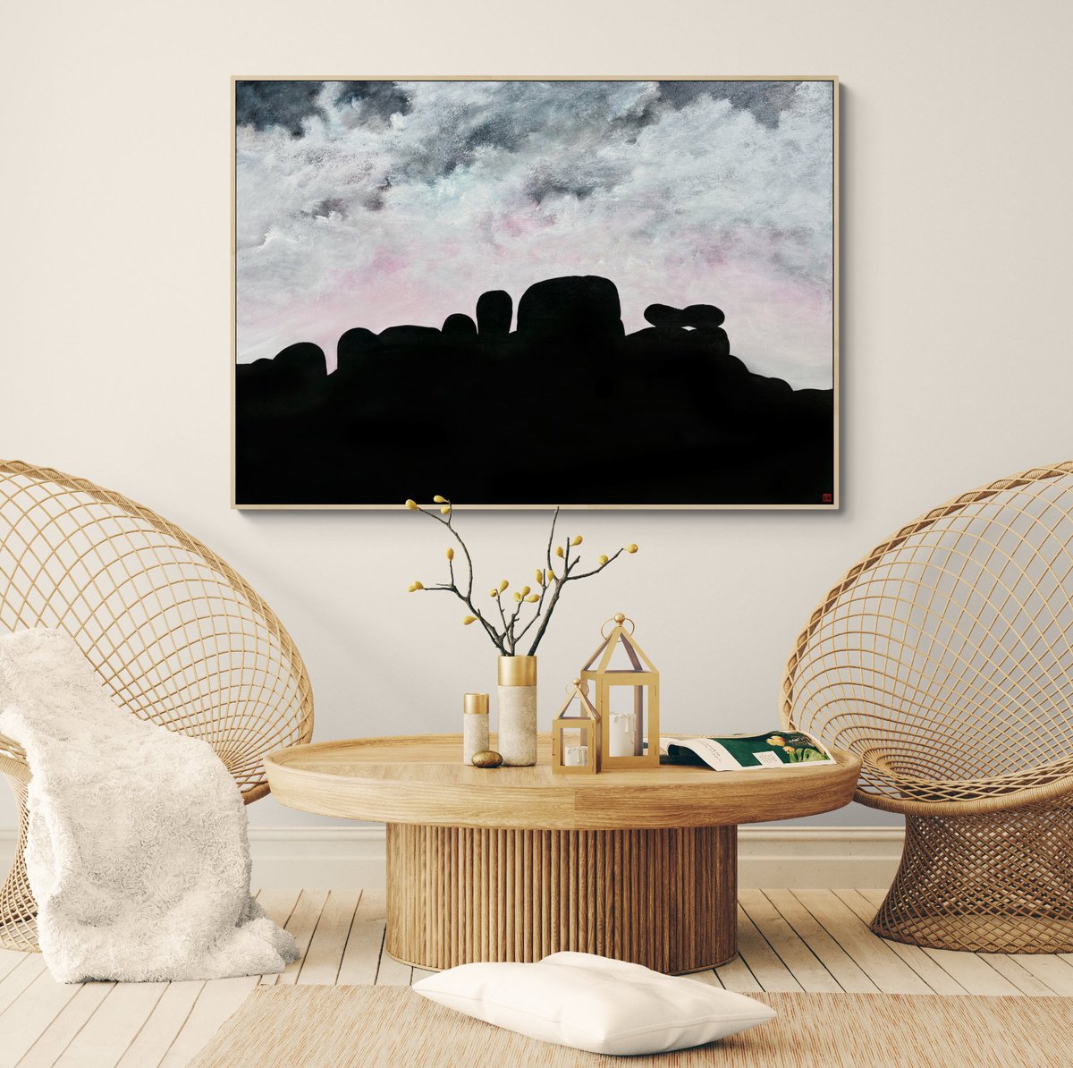 Organic Landscape Acrylic Painting By Tania Chanter, 55 X 39", The Light Of Promise, Original Artwork