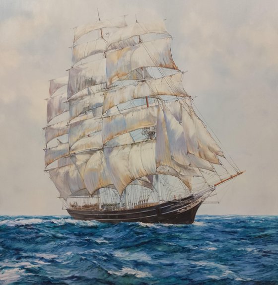 THE CUTTY SARK AT SEA IN FINE WEATHER