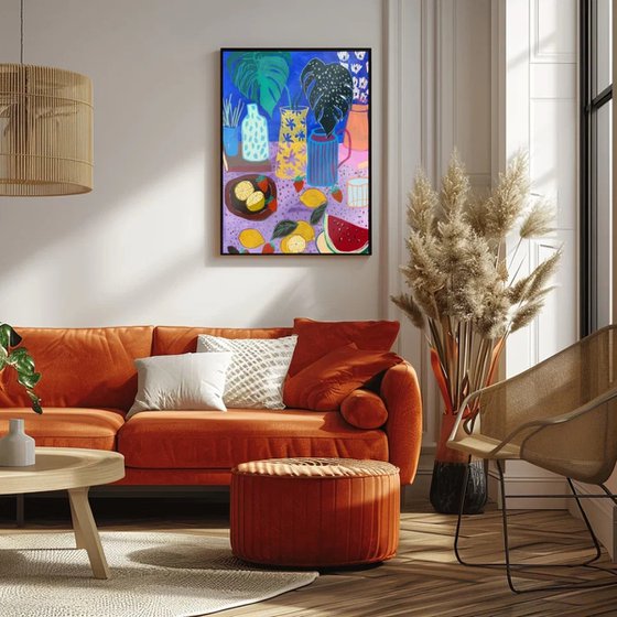 Bold Pastel Still Life