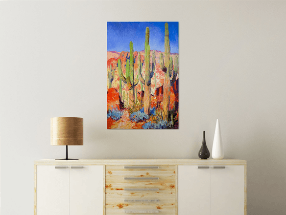 Saguaro Cactuses in the Desert