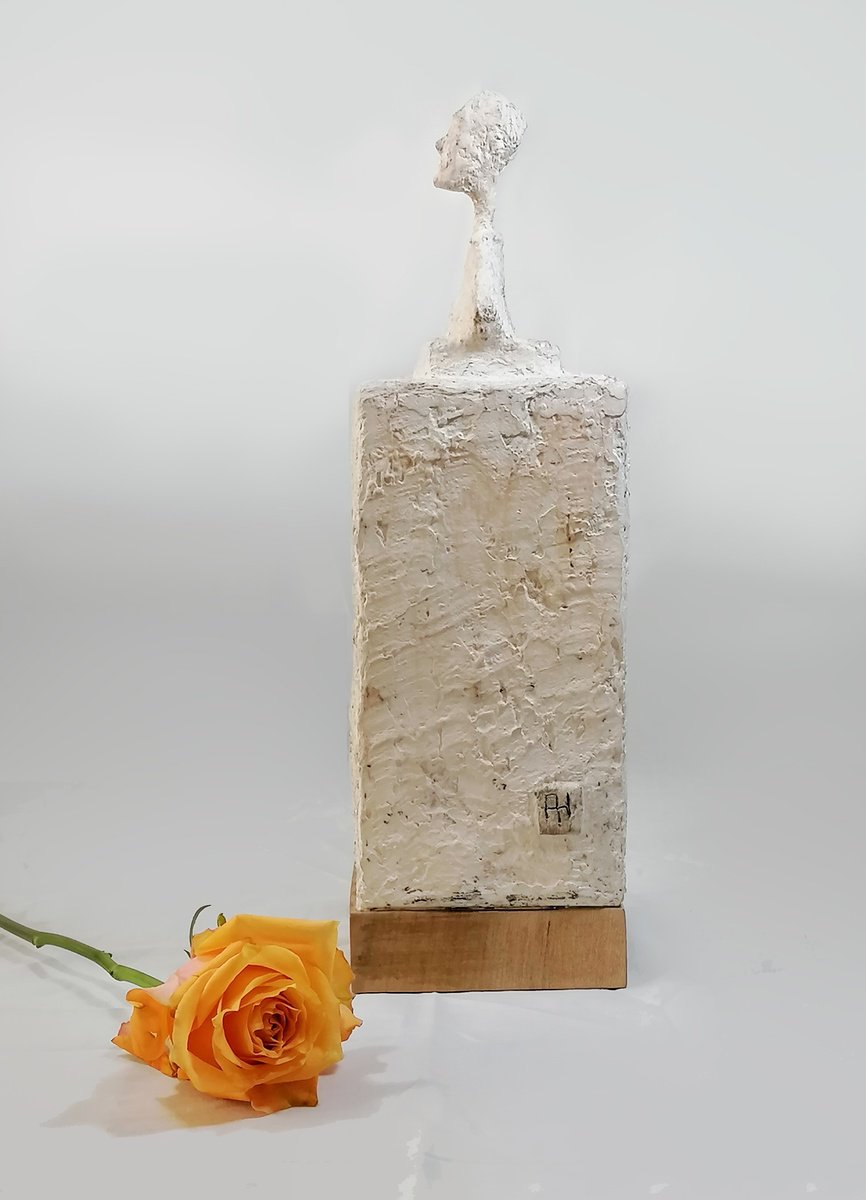 Expressive Portrait Sculpture By Alan Harris, 4 X 12, Strength, Original Artwork