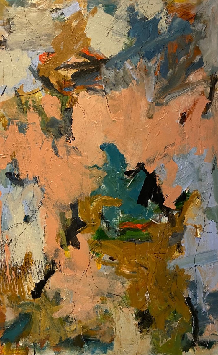 Organic Abstract Acrylic Painting By Lloyd Tabing, 35 X 55", Eye Of The Beholder, Original Artwork