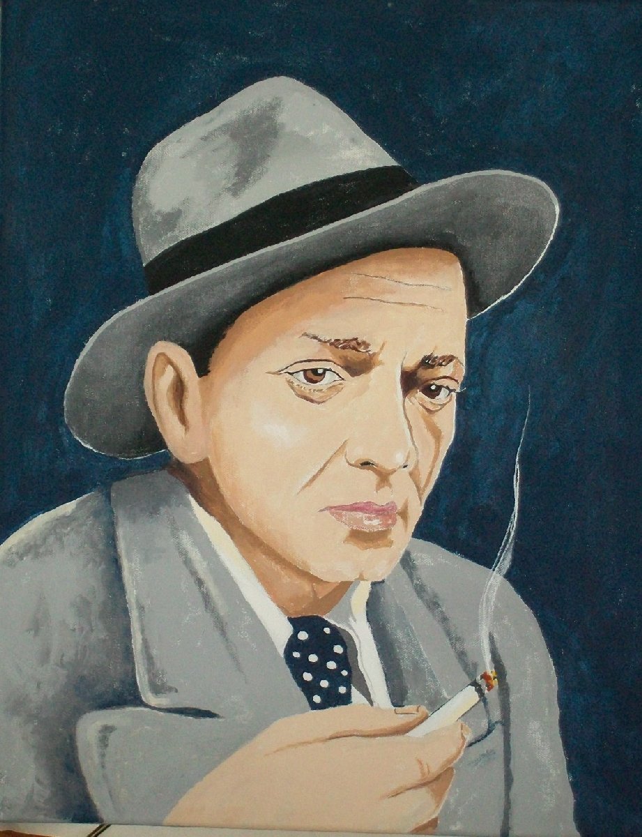 Photorealistic Portrait Acrylic Painting By Andrew Sabori, 16 X 20, Peter Lorie - Actor, Original Artwork