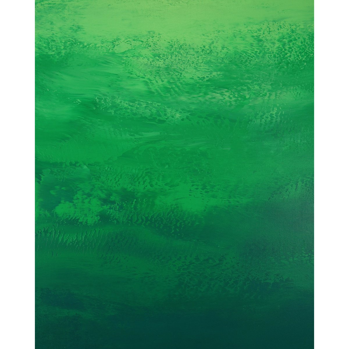 Expressive Abstract Acrylic Painting By Suzanne Vaughan, 24 X 30", Emerald Green - Abstract, Original Artwork