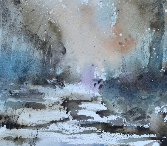Misty wood  watercolor