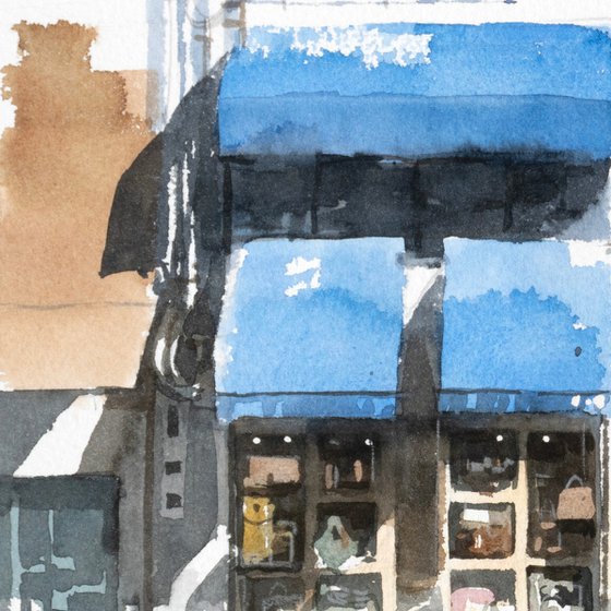 Blue Awning Shop - 30x20cm Sketch