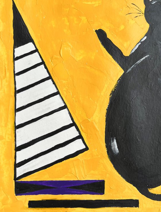 Kandinsky Cat Original Painting