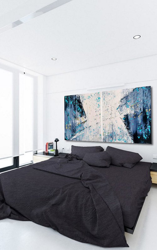 200x100cm. / abstract painting / Abstract 2240 by Alex Senchenko