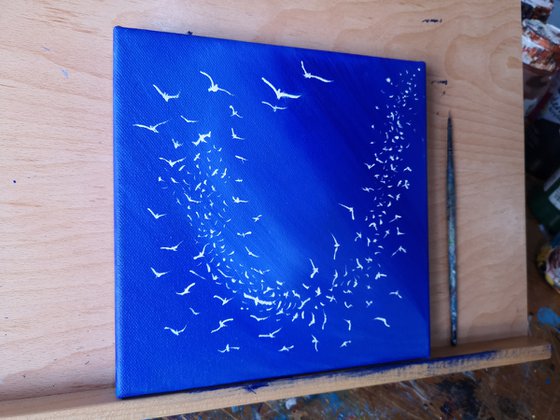 Soul Birds 2 - seascape, blue, small, gorgeous