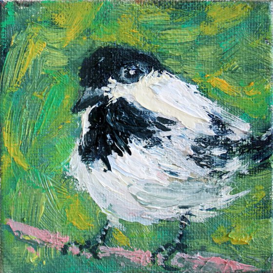 BIRD #4 FRAMED / FROM MY A SERIES OF MINI WORKS BIRDS / ORIGINAL PAINTING