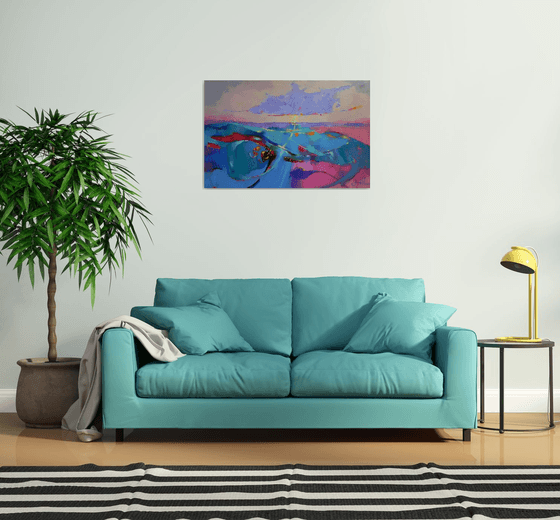 "Colors of the sky" Original painting Oil on canvas Abstract landscape