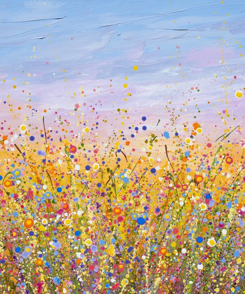 Radiant meadow - Vibrant Floral Painting by Olga Tkachyk