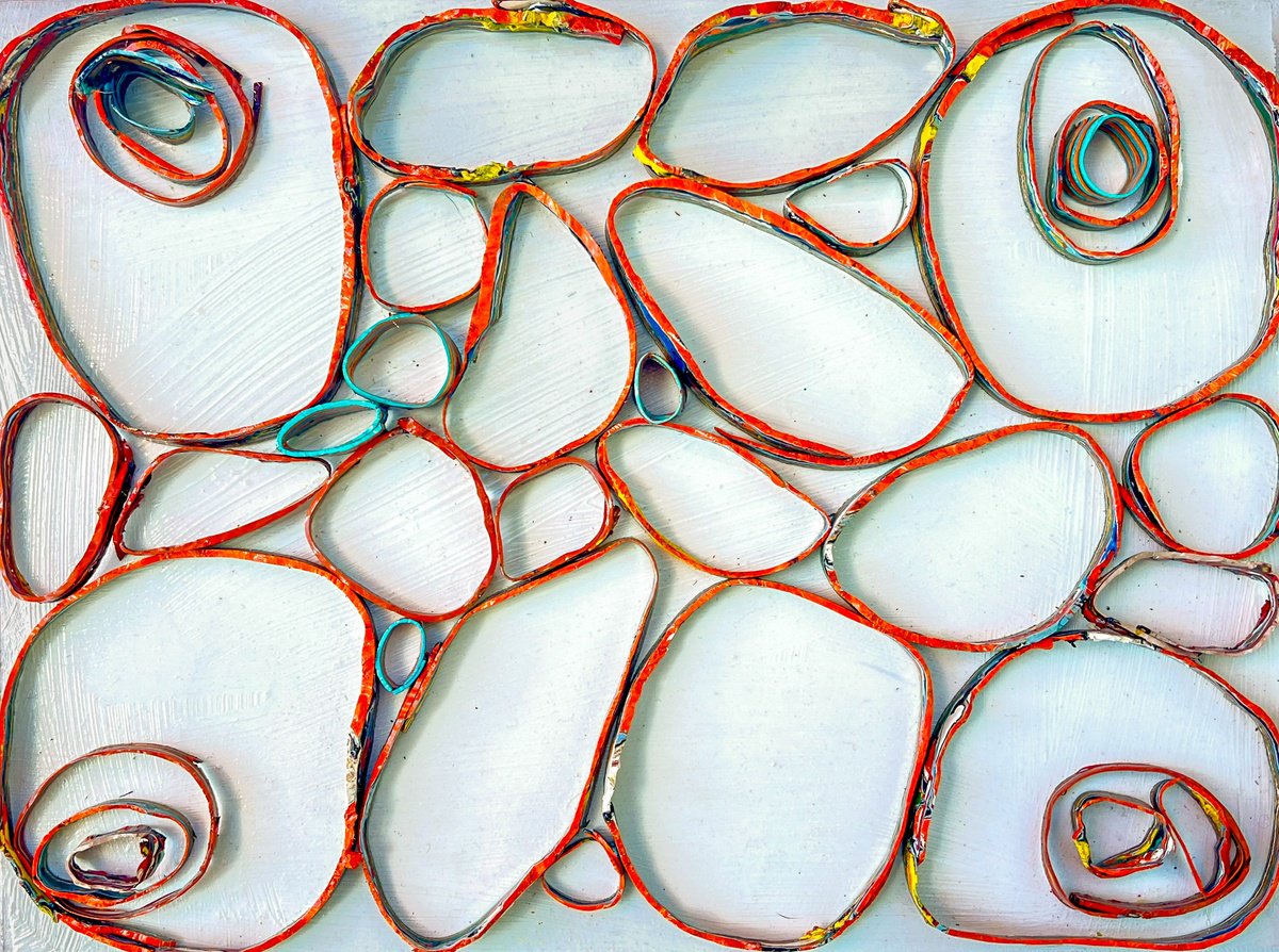 Abstract Landscape Oil Painting By Dan Mckay, 12 X 9, Hive #7, Original Artwork