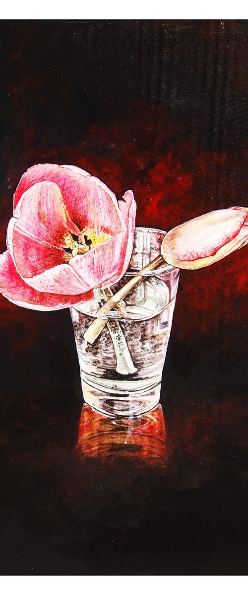 Flowers in glass by Stuart Roy