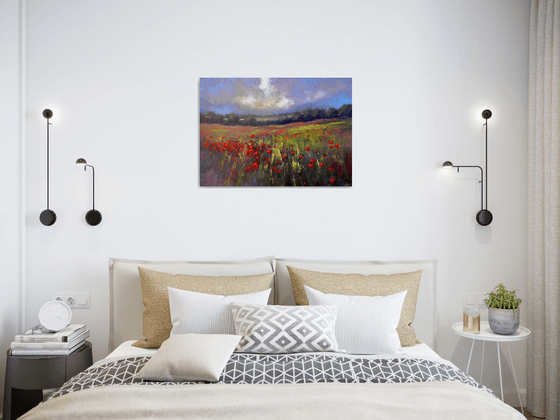 Landscape with poppy field