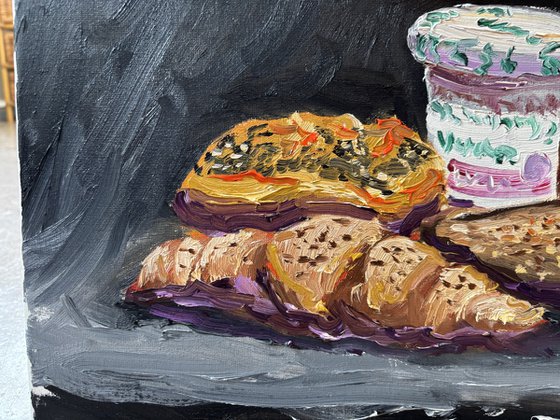 French Breakfast with Jam Still Life