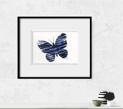 A Butterfly Story - 5 - Abstract Minimal Butterfly Painting Collage by Kathy Morton Stanion by Kathy Morton Stanion