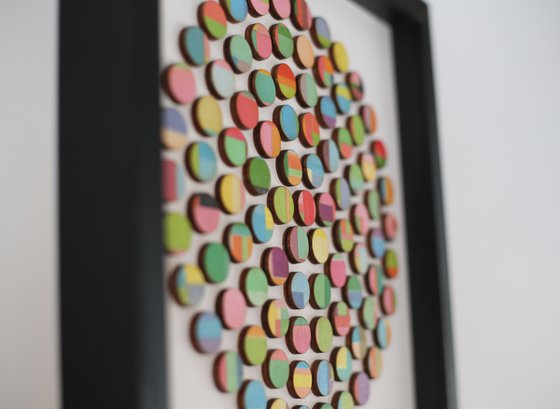 Circle of paper collage dots