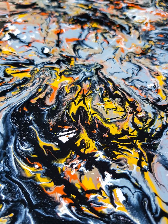 - Reflexion - Abstract expressionism JACKSON POLLOCK style oil, enamel on canvas.