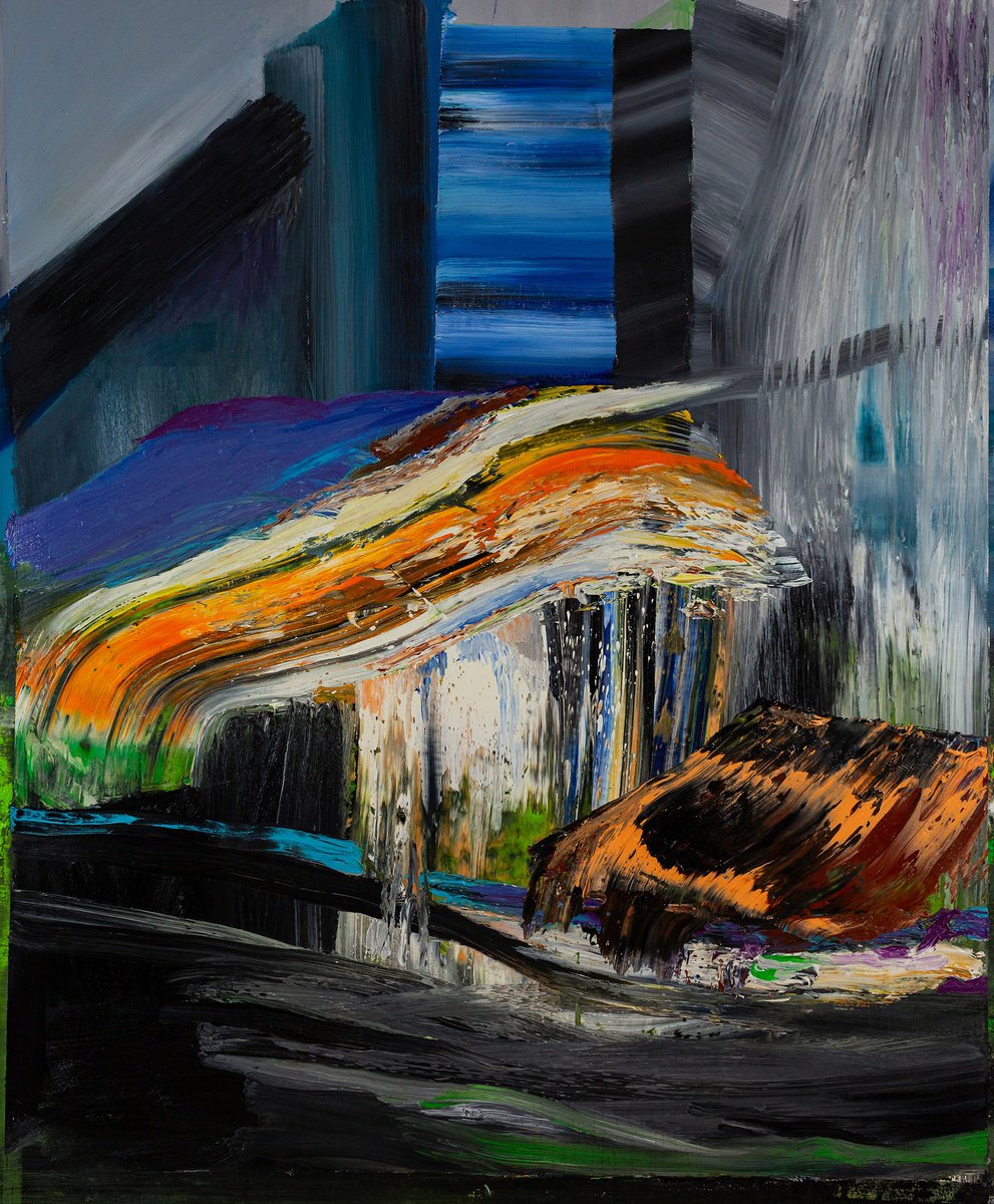 Organic Abstract Oil Painting By Bogdan Bianca Ioana, 39 X 47, Untitled Nr.11, Original Artwork