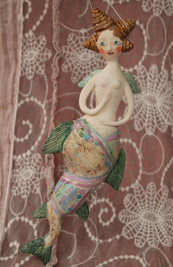 Mermaid, hanging sculpture.