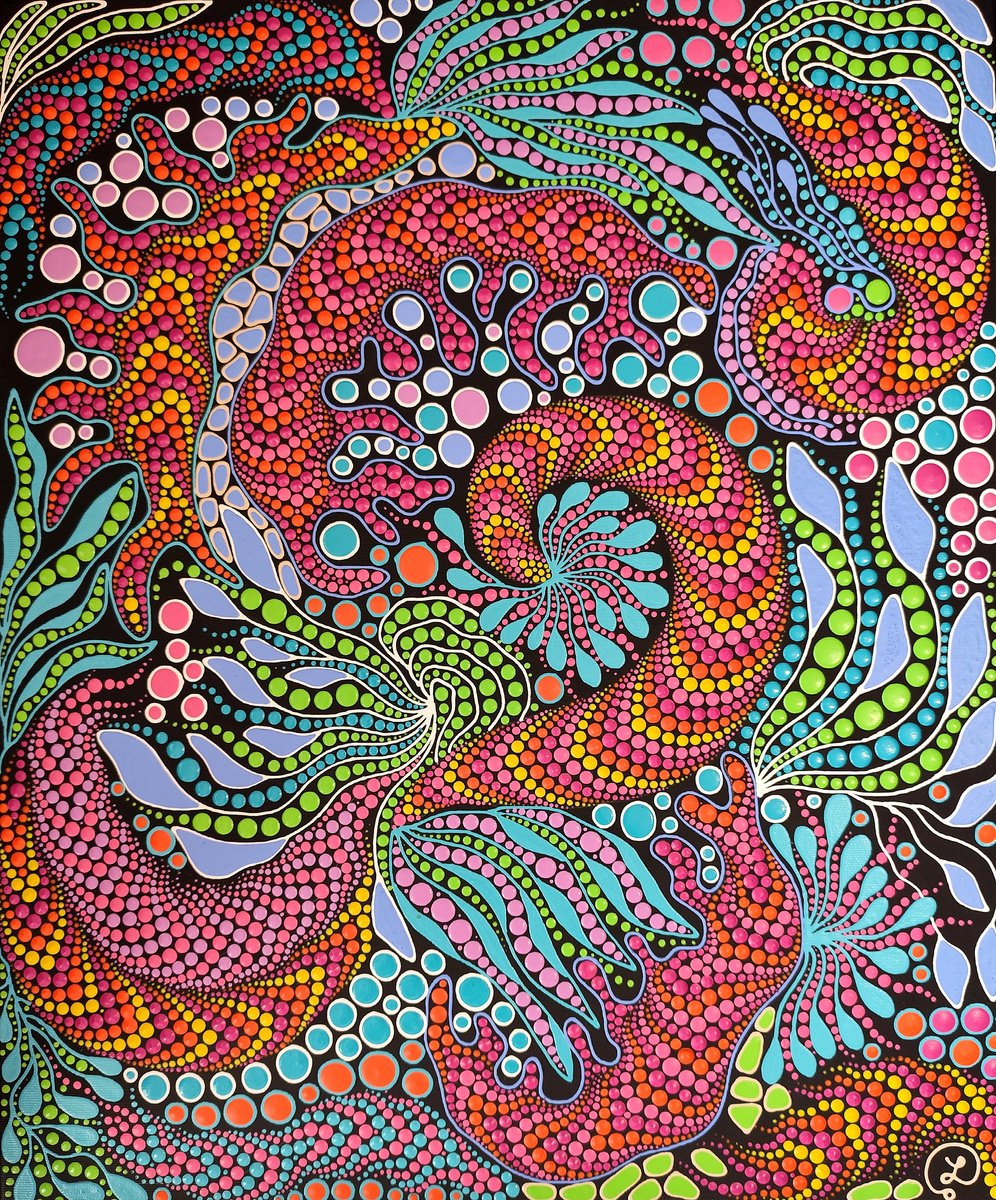 Expressive Landscape Acrylic Painting By Oxana Lazari, 20 X 24", Ocean