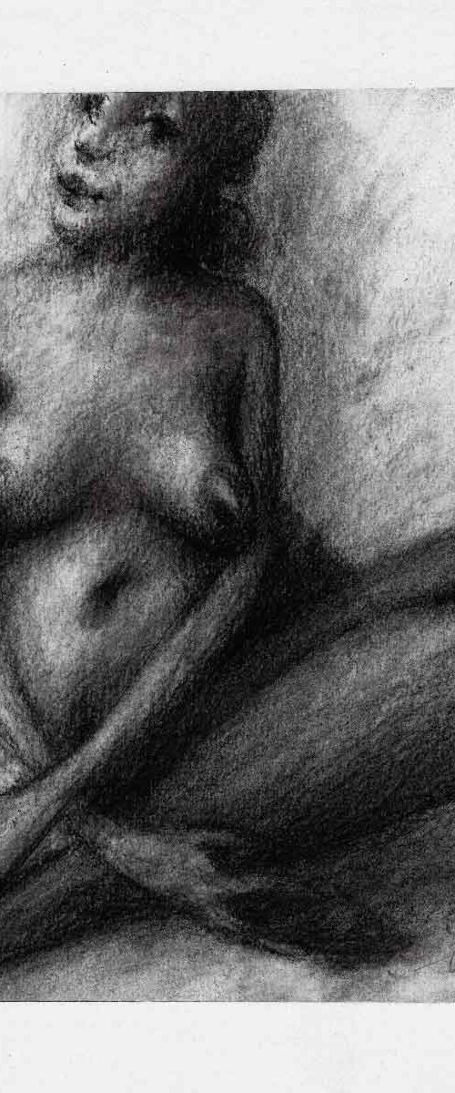 Charcoal nude drawing. by Marin Victor