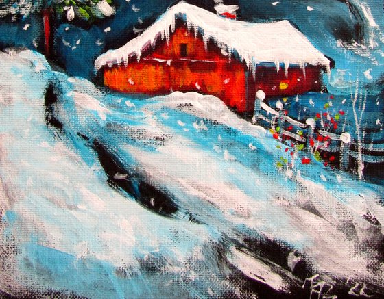 Wintertime with snowfall