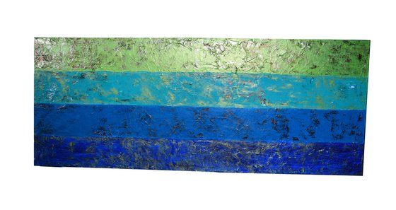 Blue & Green Stripes / 152 cm x 60 cm