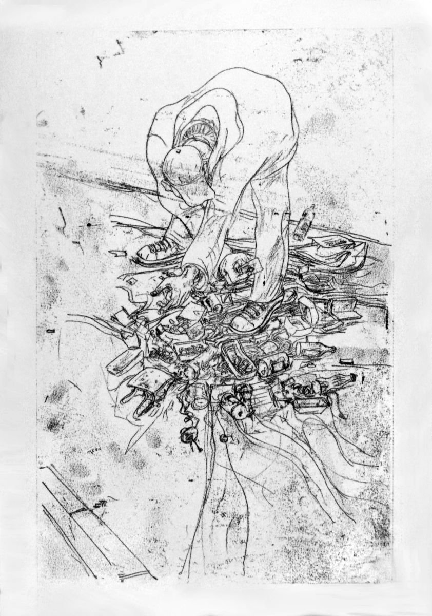 Illustrative Portrait Limited Edition Print By John Sharp, 17 X 23, Gleaning - Kentish Town, Original Artwork