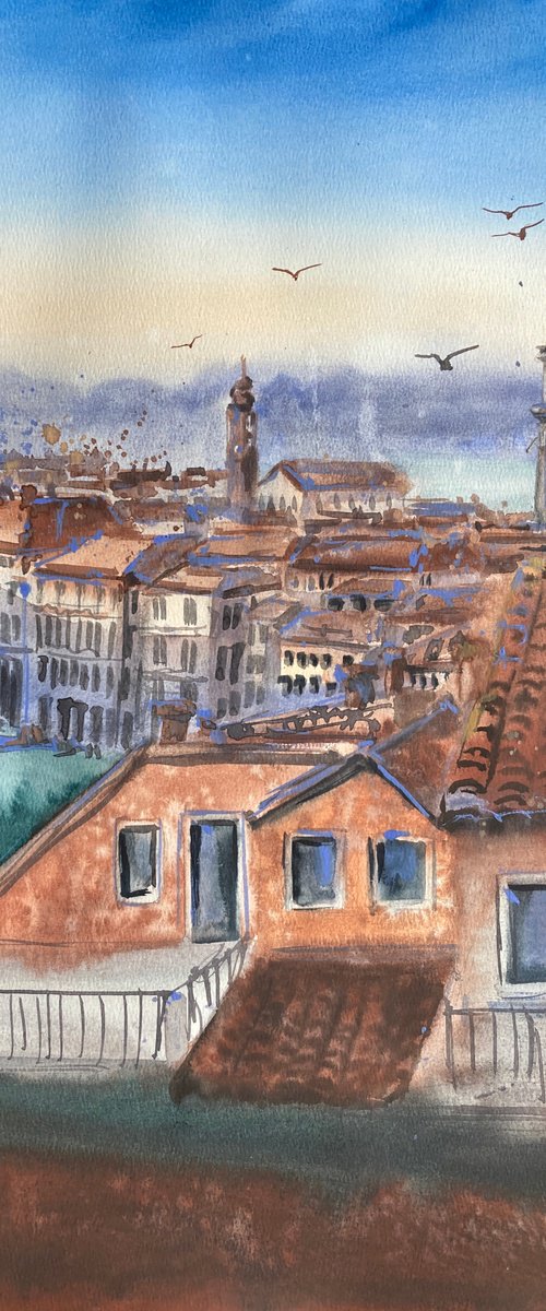 Pre-sunset. The roofs of Venice by Valeria Golovenkina