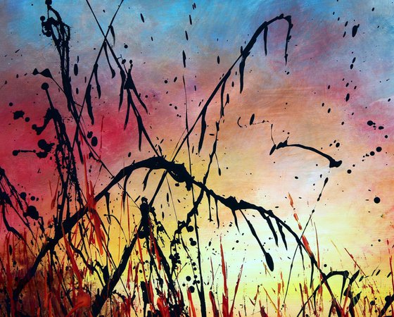 Sunset #4 - Large 124 cm x 77 cm -Original abstract landscape painting