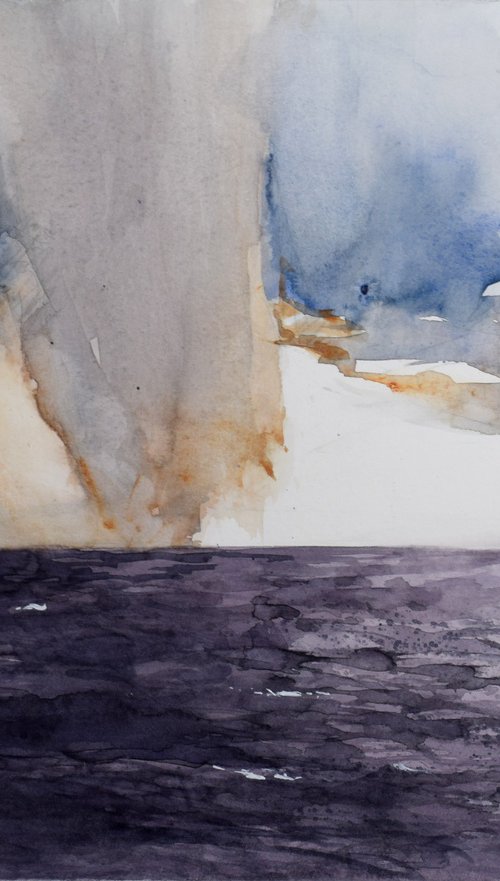 Rain on the sea by Goran Žigolić Watercolors