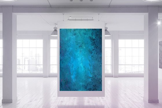 Spirit of the Lake - XL  blue abstract painting
