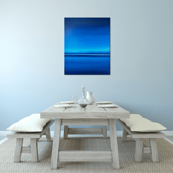 Night lake in Ukraine - Blue abstract