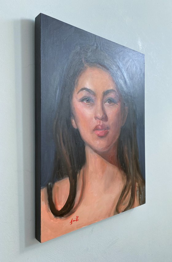 Portrait of a Woman. Contemporary oil painting. Ready to hang.