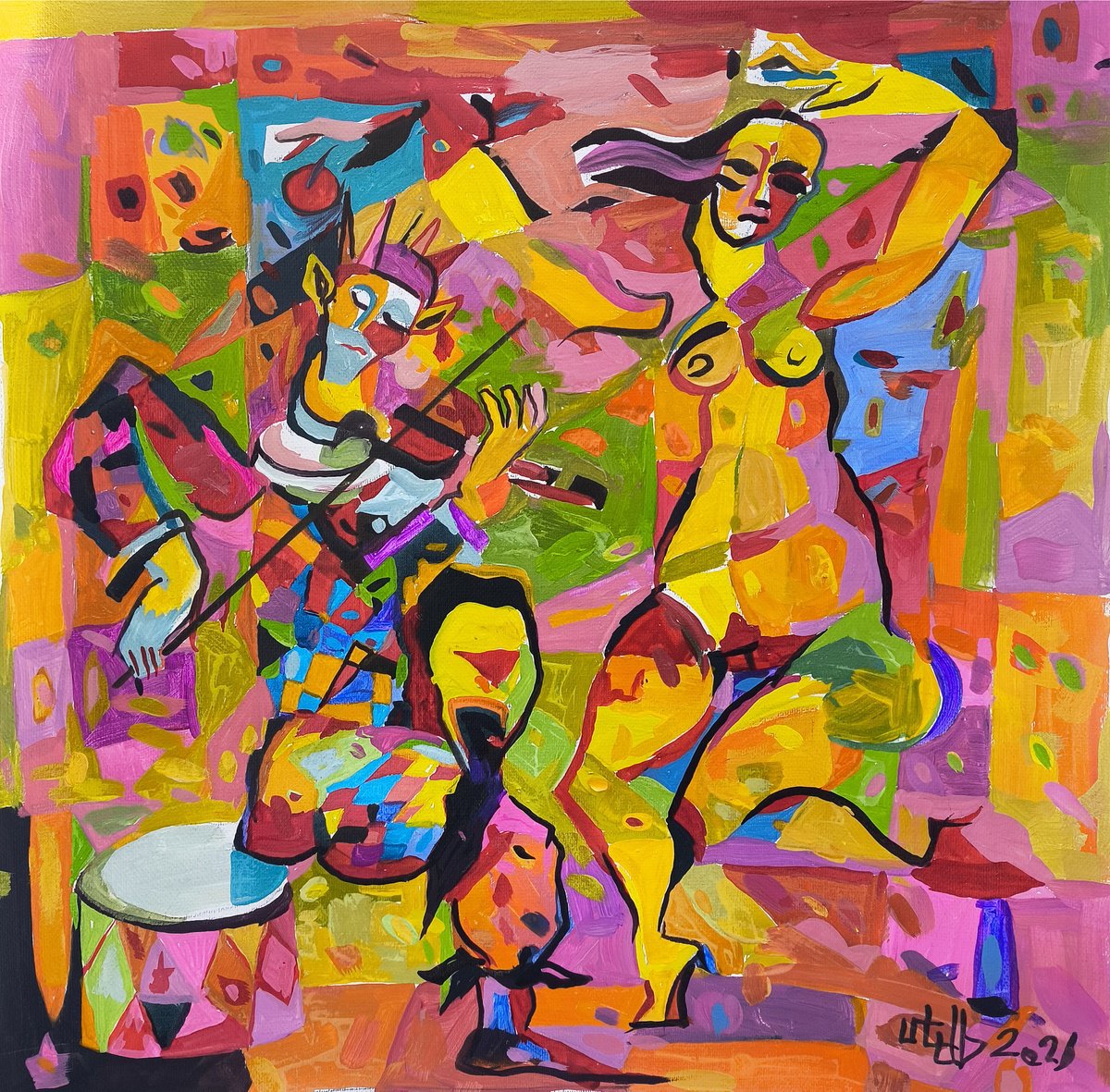Music And Dance By Meliq Khazaryan, 16 X 16, Artwork For Sale On Artfinder