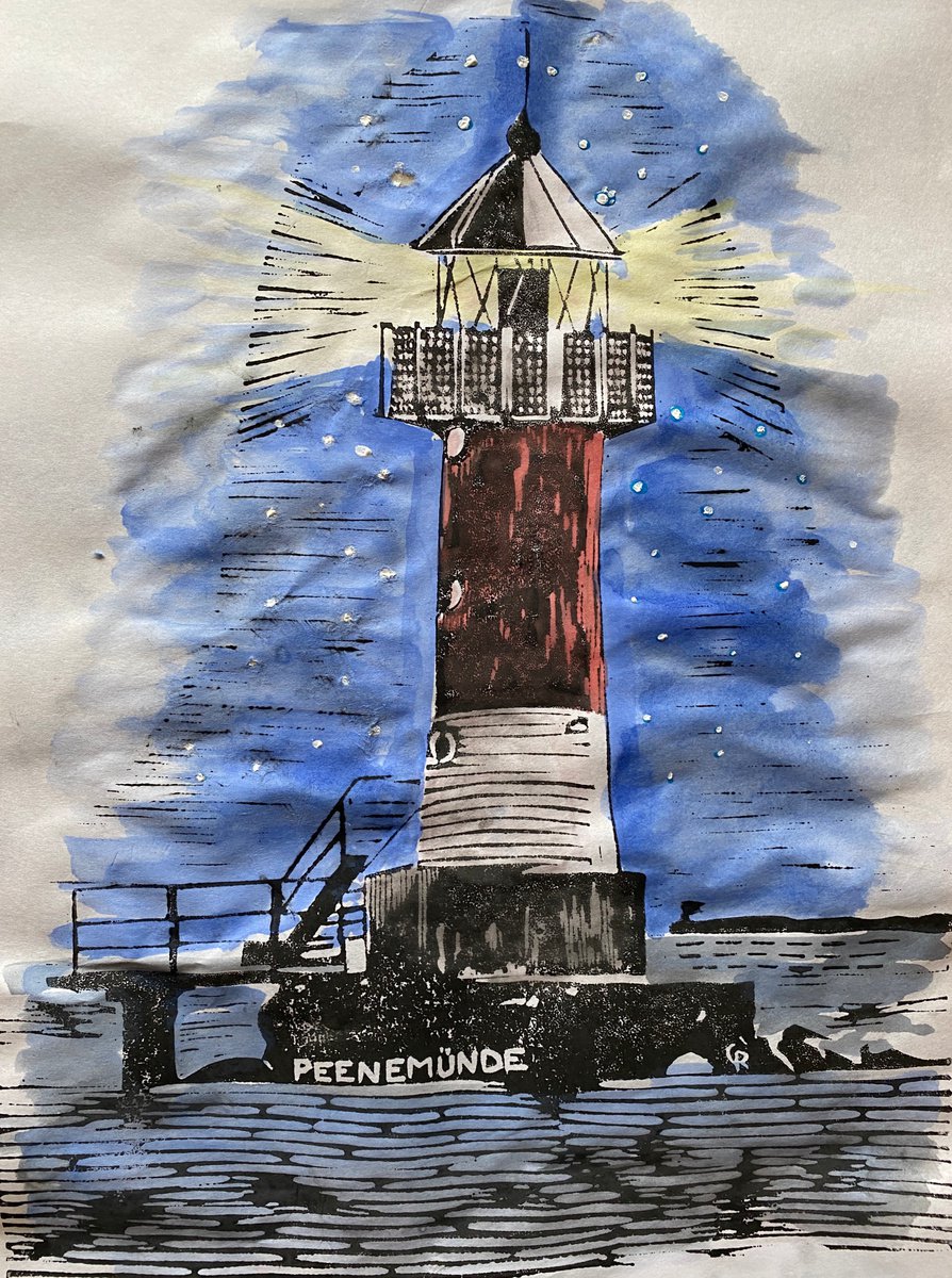 Lighthouses - Peenemnde - watercolored version by Reimaennchen - Christian Reimann