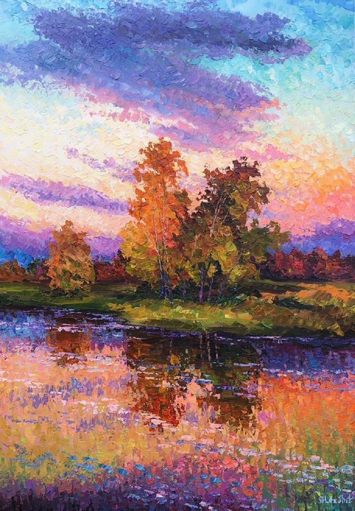 "Before Sunset" 36"x 24" Original Painting By Alexander Antanenka by Alexander Antanenka
