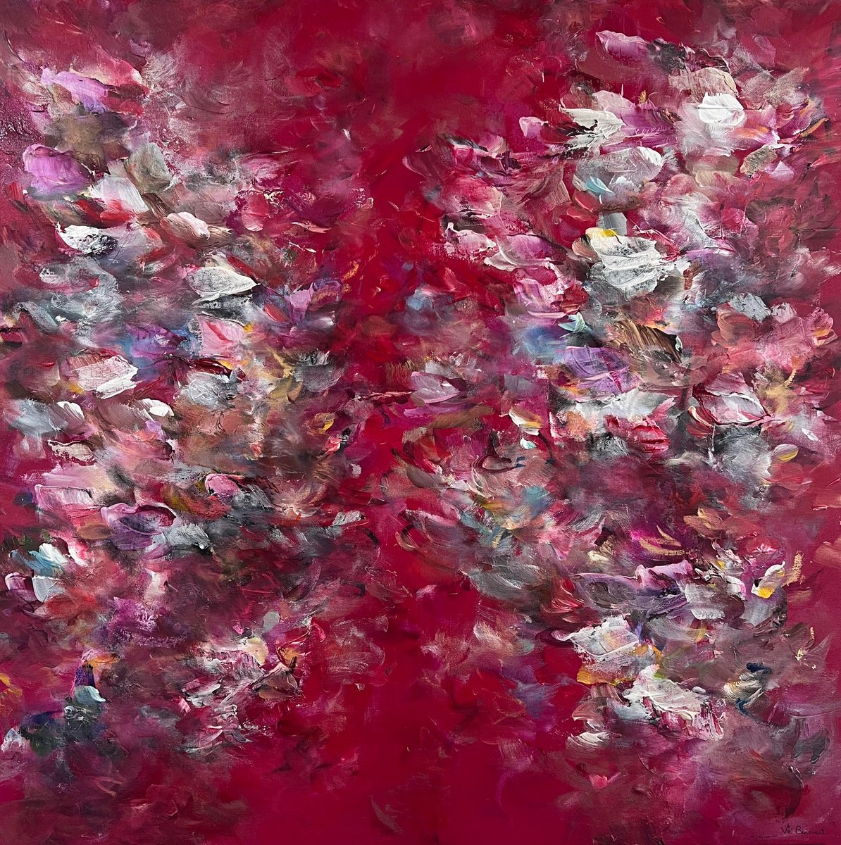 Abstract Acrylic Painting By Ve Boisvert, 30 X 30", Amor De Cosmos, Original Artwork