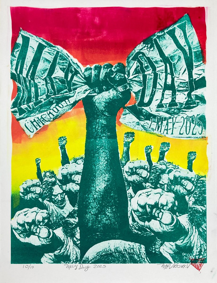 Urban And Pop Abstract Limited Edition Print By Michael E. Voss, 11 X 14", May Day - 2025, Original Artwork