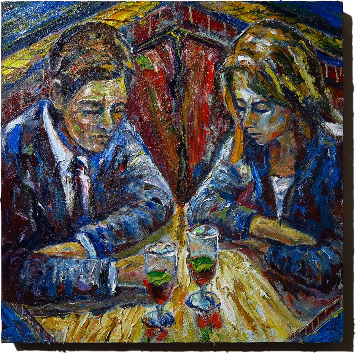 Expressive Oil Painting , Untitled Q613 By David Padworny, 24 X 24, Artwork For Sale On Artfinder
