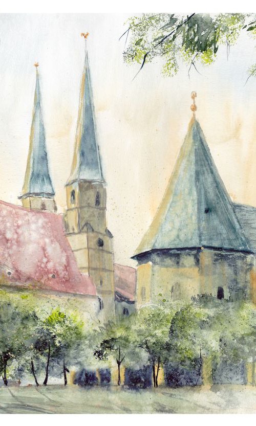 Gnadenkapelle von Altötting (Chapel of Grace), watercolor v1 by Yulia Schuster