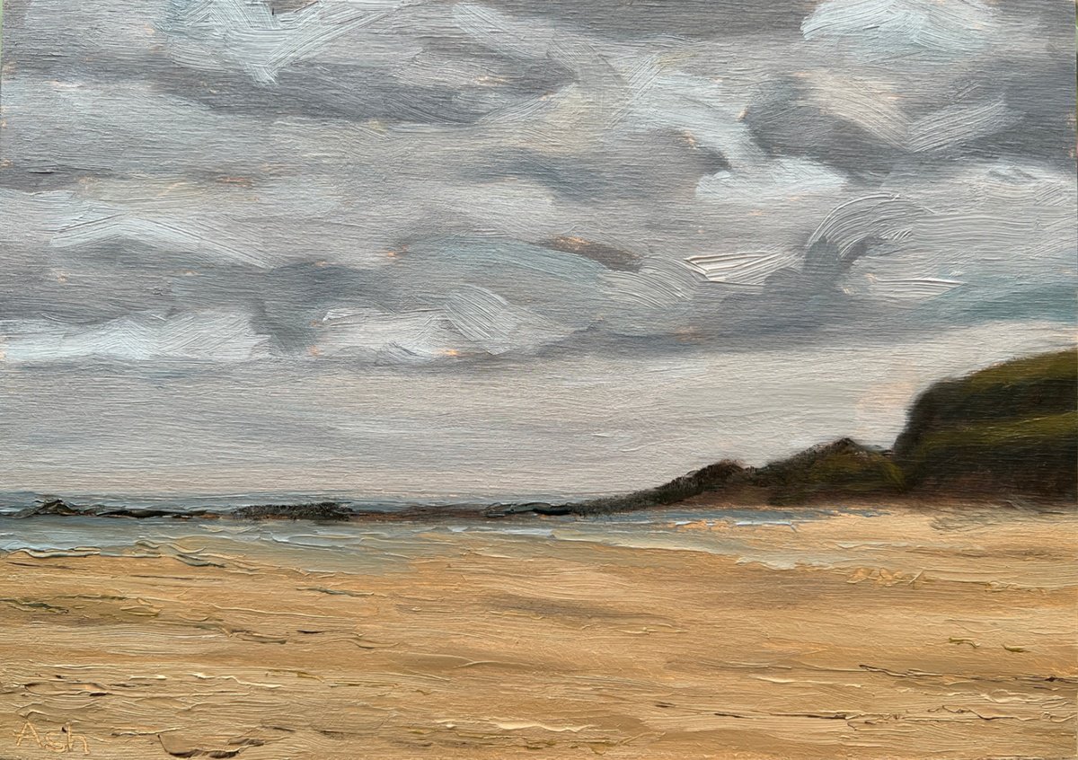 Bigbury-On-Sea Beach By Ashley Baldwin-Smith, 12 X 8, Artwork For Sale On Artfinder
