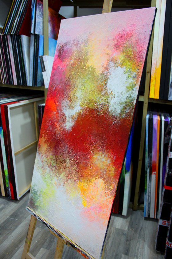 150x100cm. / Abstract Painting / 3 in 1 / Full Bloom