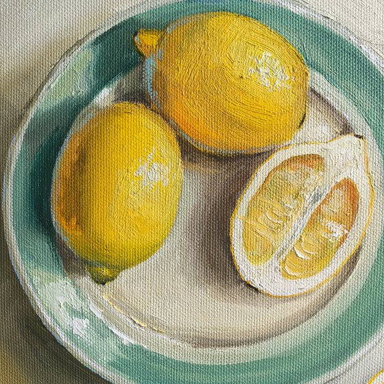 Lemons on plate