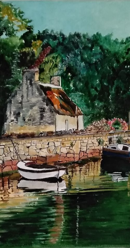 Cottage in Brittany - landscape - countryside by Isabelle Lucas